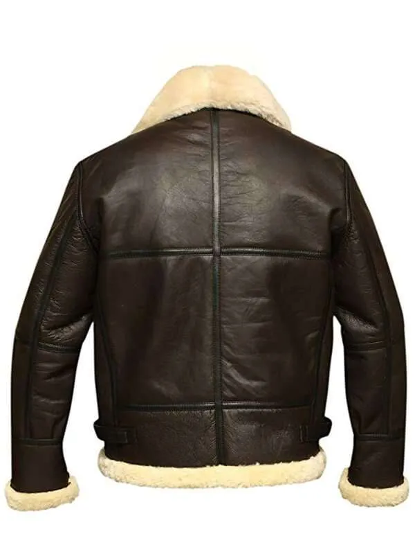 Mens B3 Bomber Aviator Winter Fur Shearling Jacket