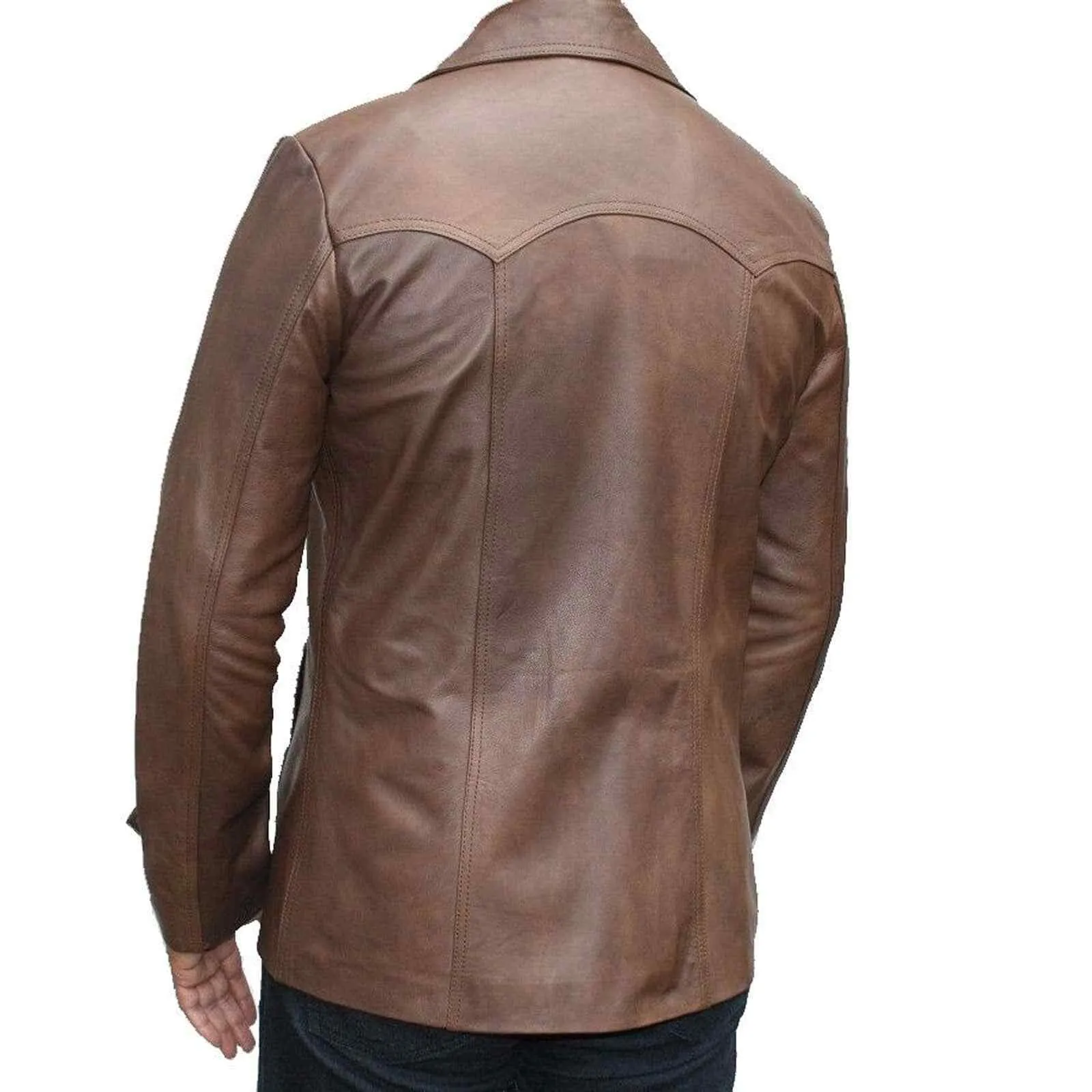 Men's Brown Classic Lapel Blazer Coat Jacket