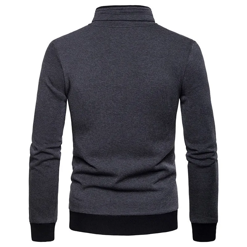 Men's Casual Stand Collar Multi Pocket Zipper Versatile Baseball Sweatshirt