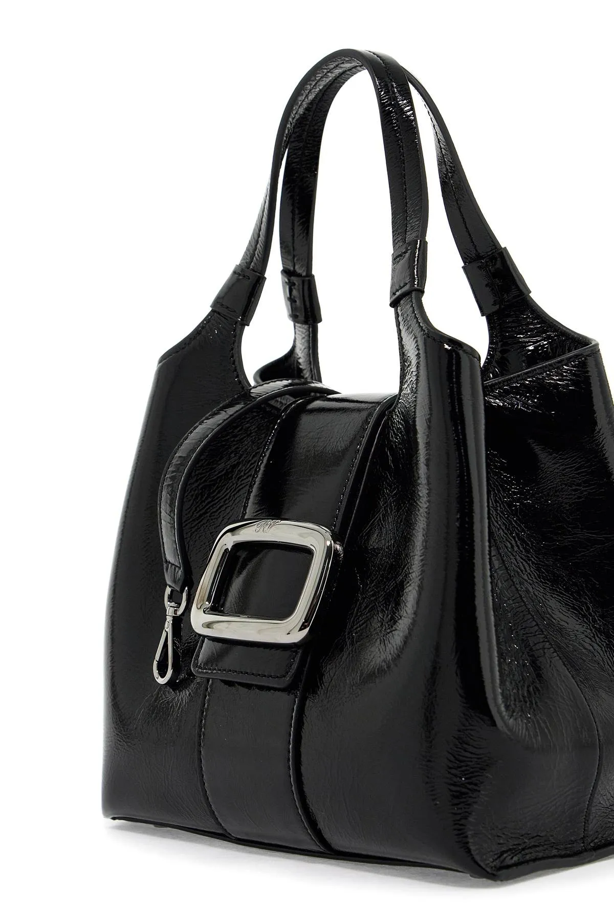 mini viv' chock tote bag in patent RBWAOGA0100TM6 NERO