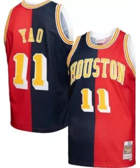 Mitchell & Ness Men's NBA Yao Ming Houston Rockets Hardwood Classics 2004/05 Split Swingman Jersey