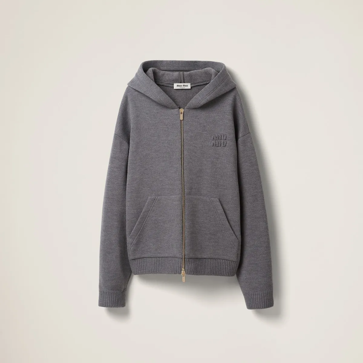 MiuMiu  |Wool Long Sleeves Plain Hoodies & Sweatshirts