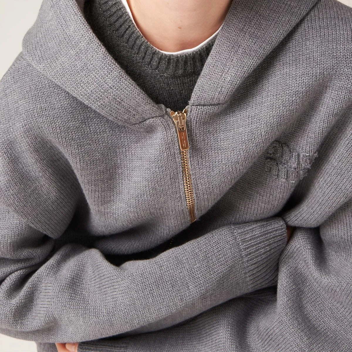 MiuMiu  |Wool Long Sleeves Plain Hoodies & Sweatshirts