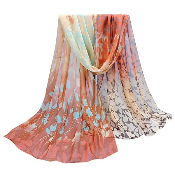 New Long Women Printed Soft Silk Chiffon Shawl Wrap Wraps Scarf   Scarves Pashmina Gift SM6