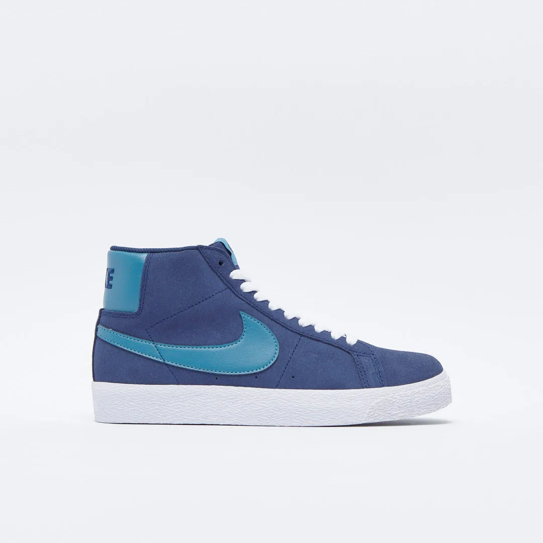 Nike SB - Zoom Blazer Mid  (Midnight Navy/Noise Aqua)