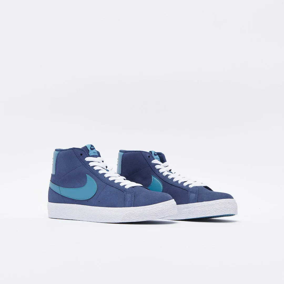 Nike SB - Zoom Blazer Mid  (Midnight Navy/Noise Aqua)