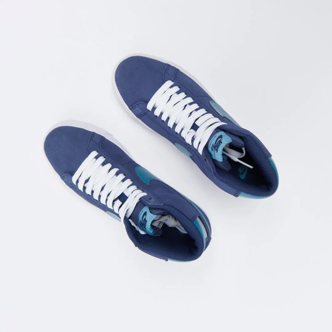 Nike SB - Zoom Blazer Mid  (Midnight Navy/Noise Aqua)