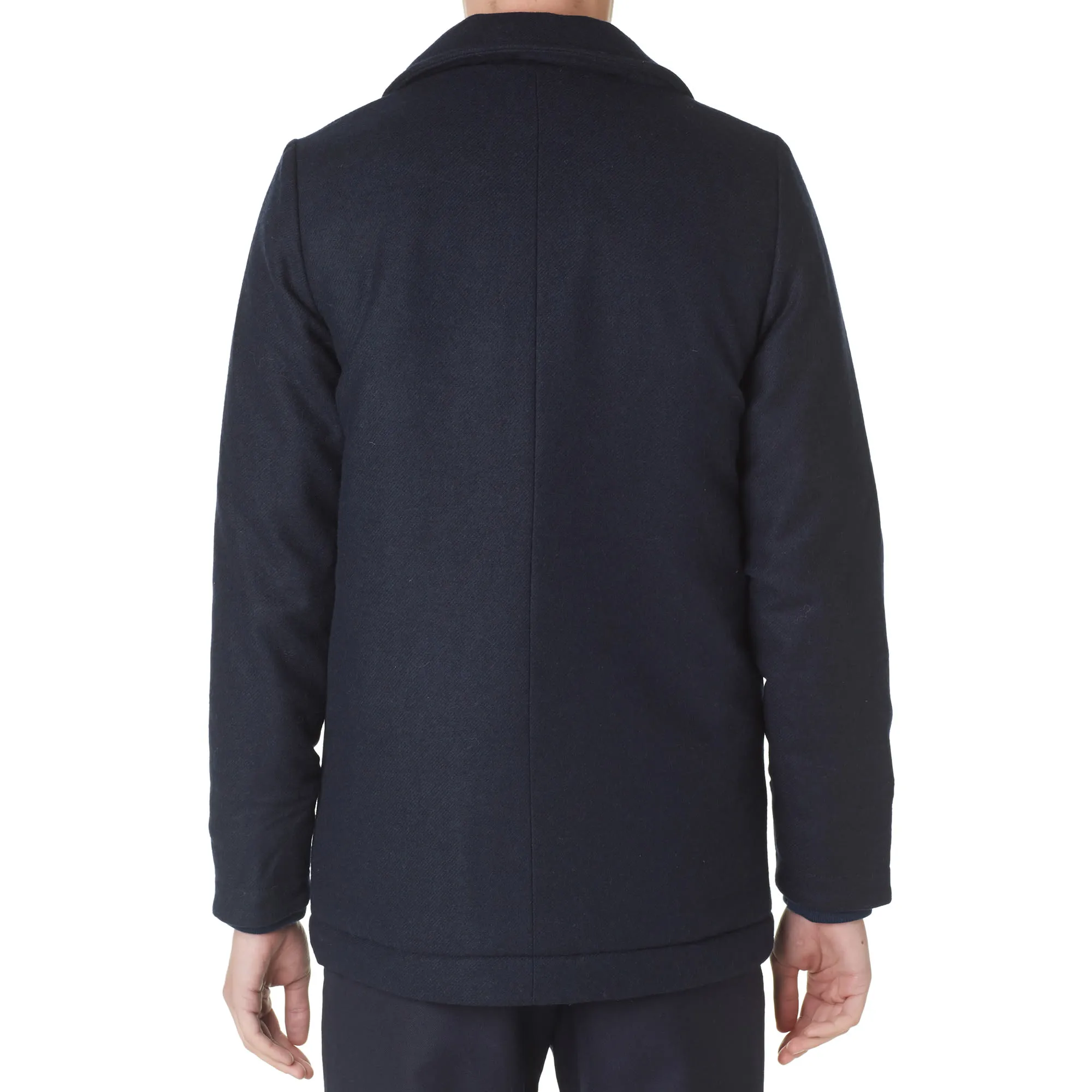 Norse Projects Birk Wool Pea CoatDark Navy