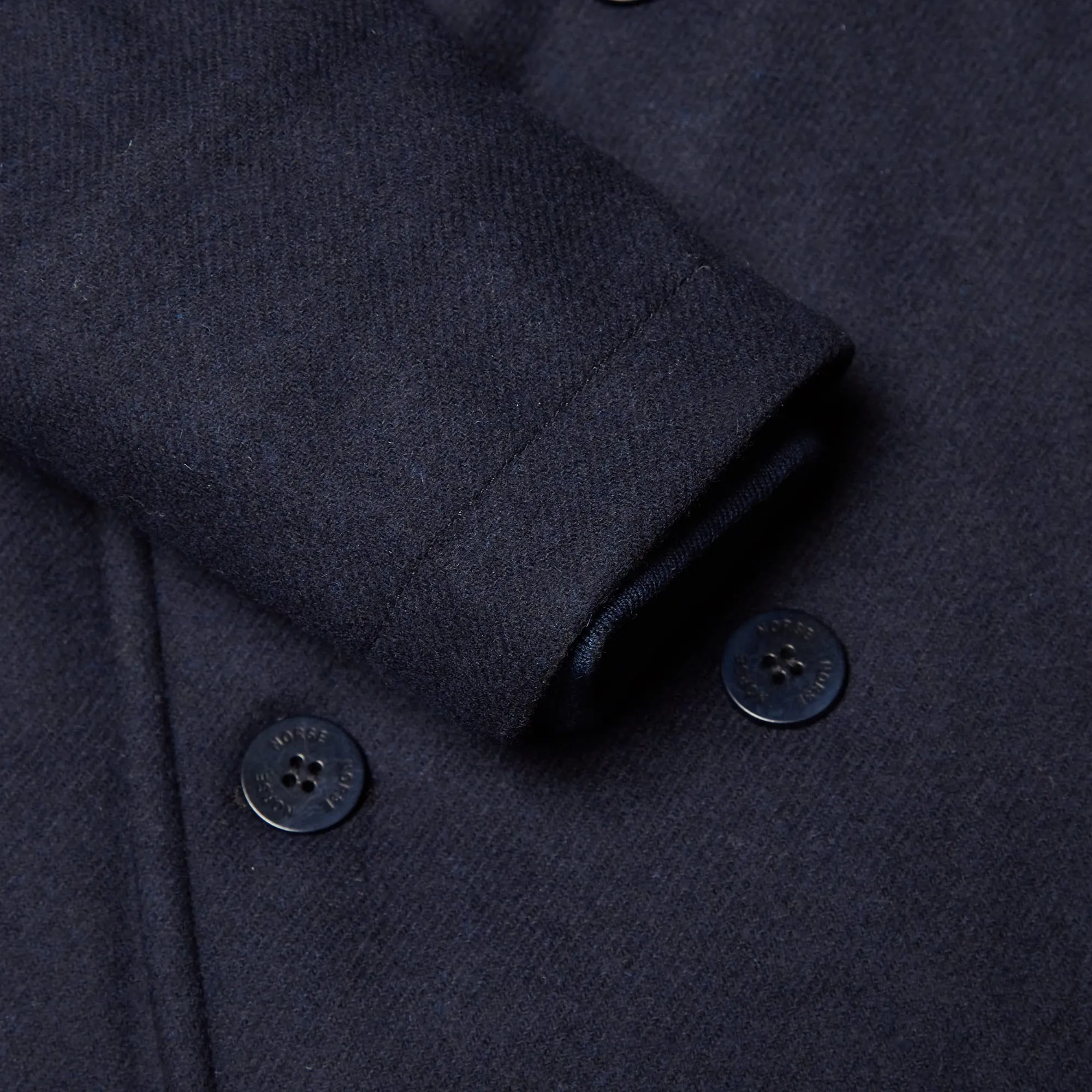 Norse Projects Birk Wool Pea CoatDark Navy