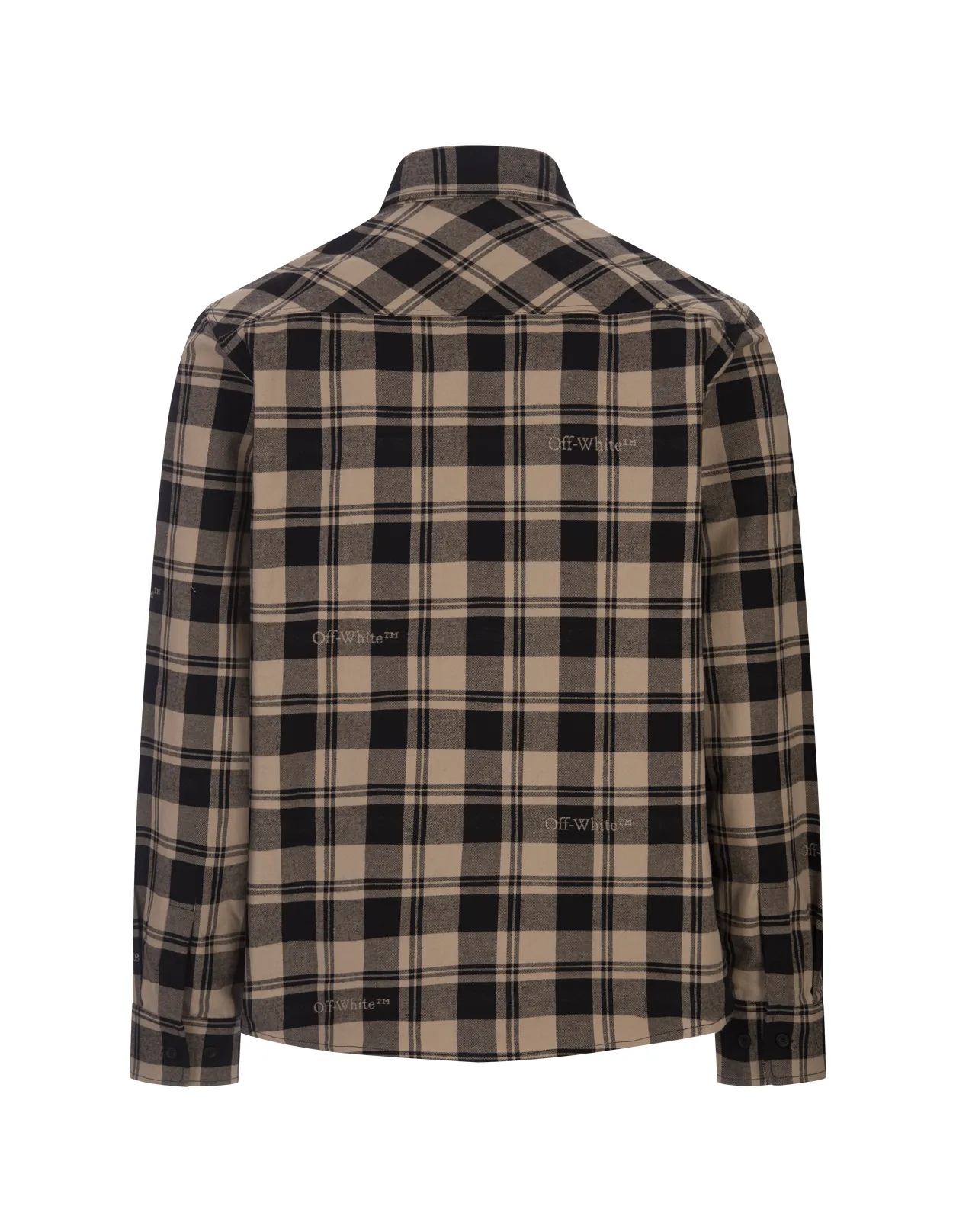 OFF-WHITE Beige Check Cotton Shirt