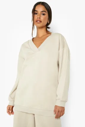 Official V Neck Oversized Sweater