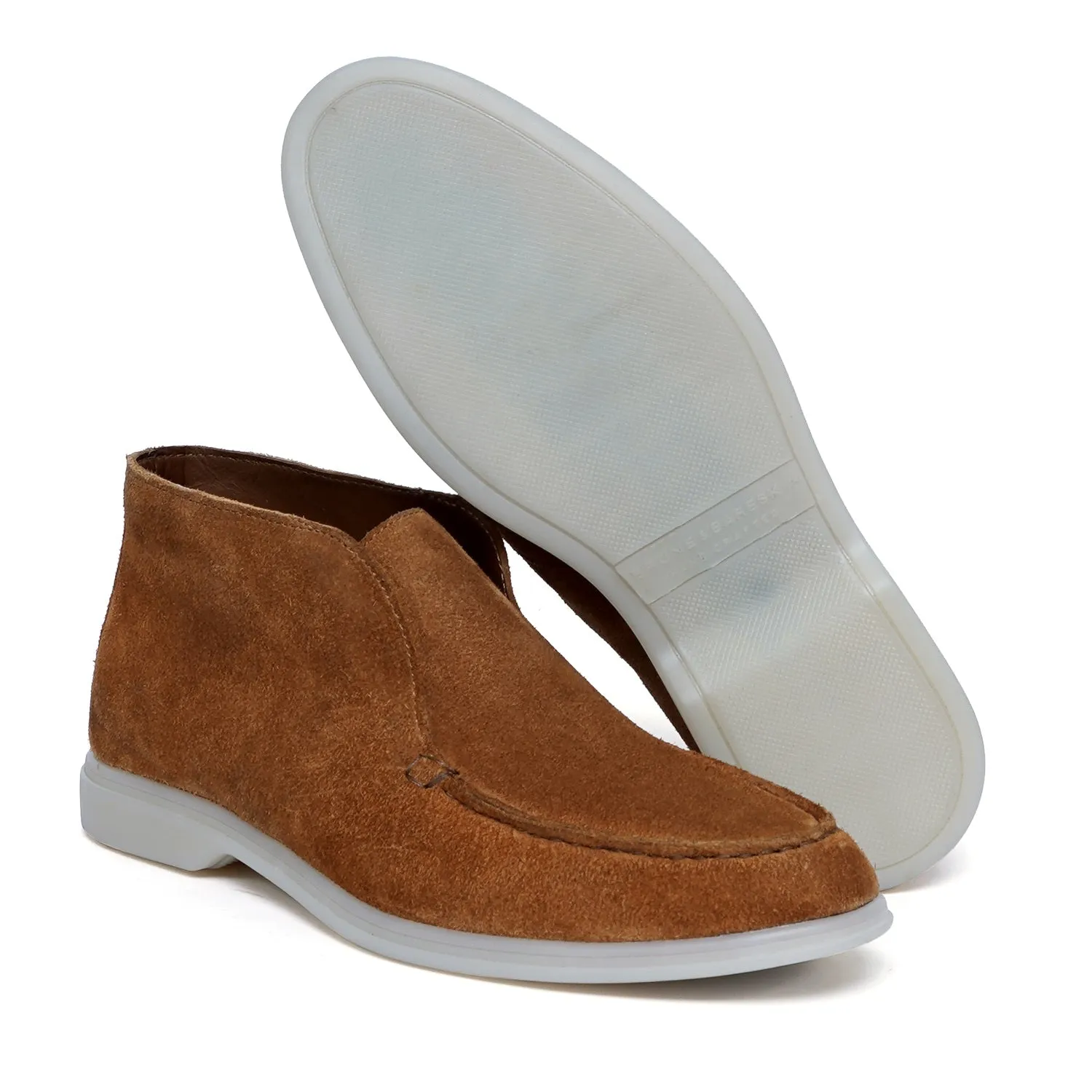 Open Walk Tan Suede Leather Yacht Boots