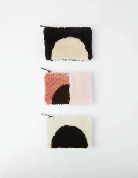 Patchwork Shearling Wallet