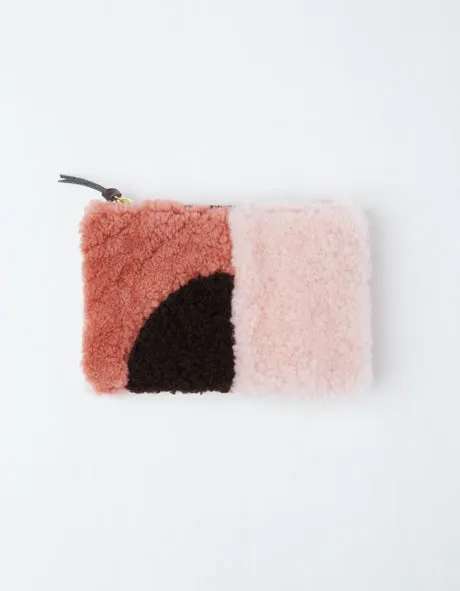 Patchwork Shearling Wallet