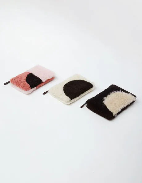 Patchwork Shearling Wallet