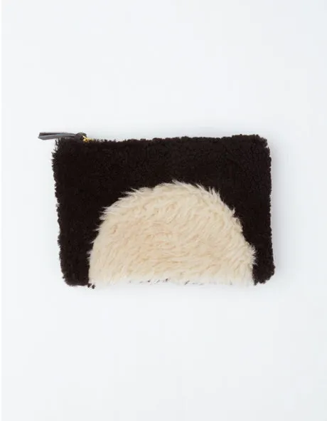 Patchwork Shearling Wallet