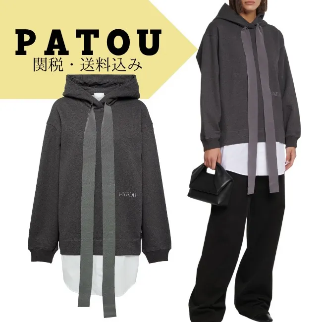 PATOU  |Cotton Oversized Logo Hoodies & Sweatshirts