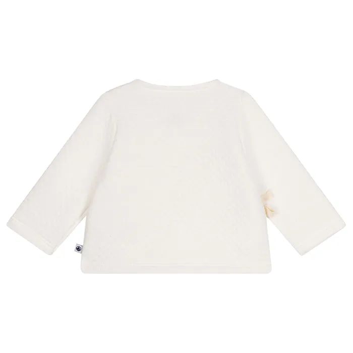 Petit Bateau Baby Padded Cardigan Marshmallow Cream