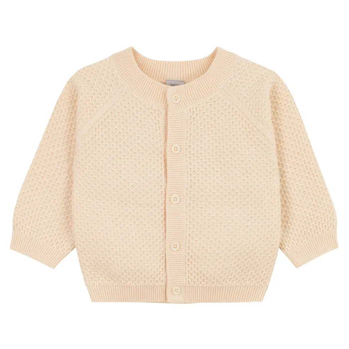 Petit Bateau Baby Textured Cardigan Avalanche Cream