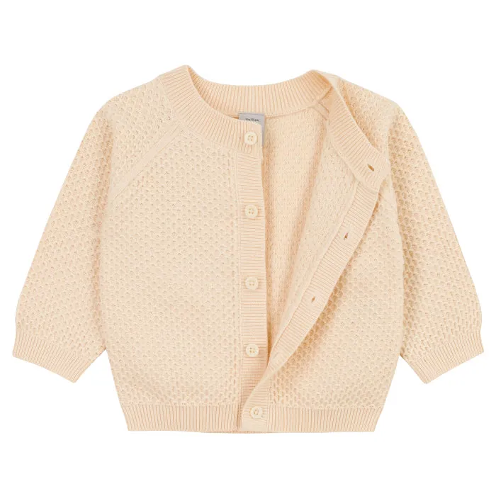 Petit Bateau Baby Textured Cardigan Avalanche Cream