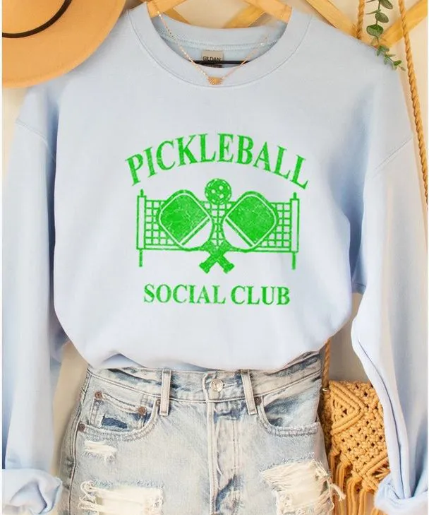 Pickleball Social Club Sweatshirt - Light Blue