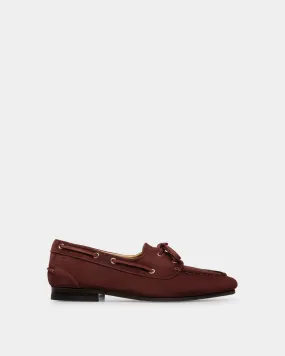 Plume Moccasin in Chestnut Brown Suede 