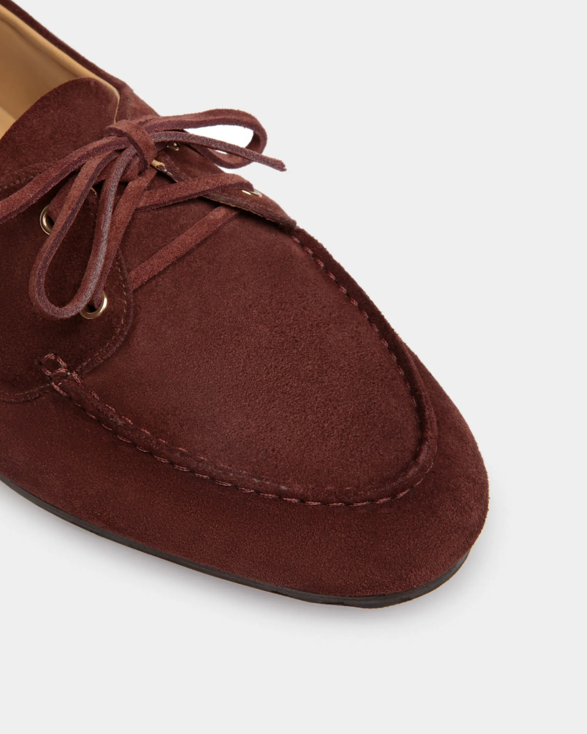 Plume Moccasin in Chestnut Brown Suede 