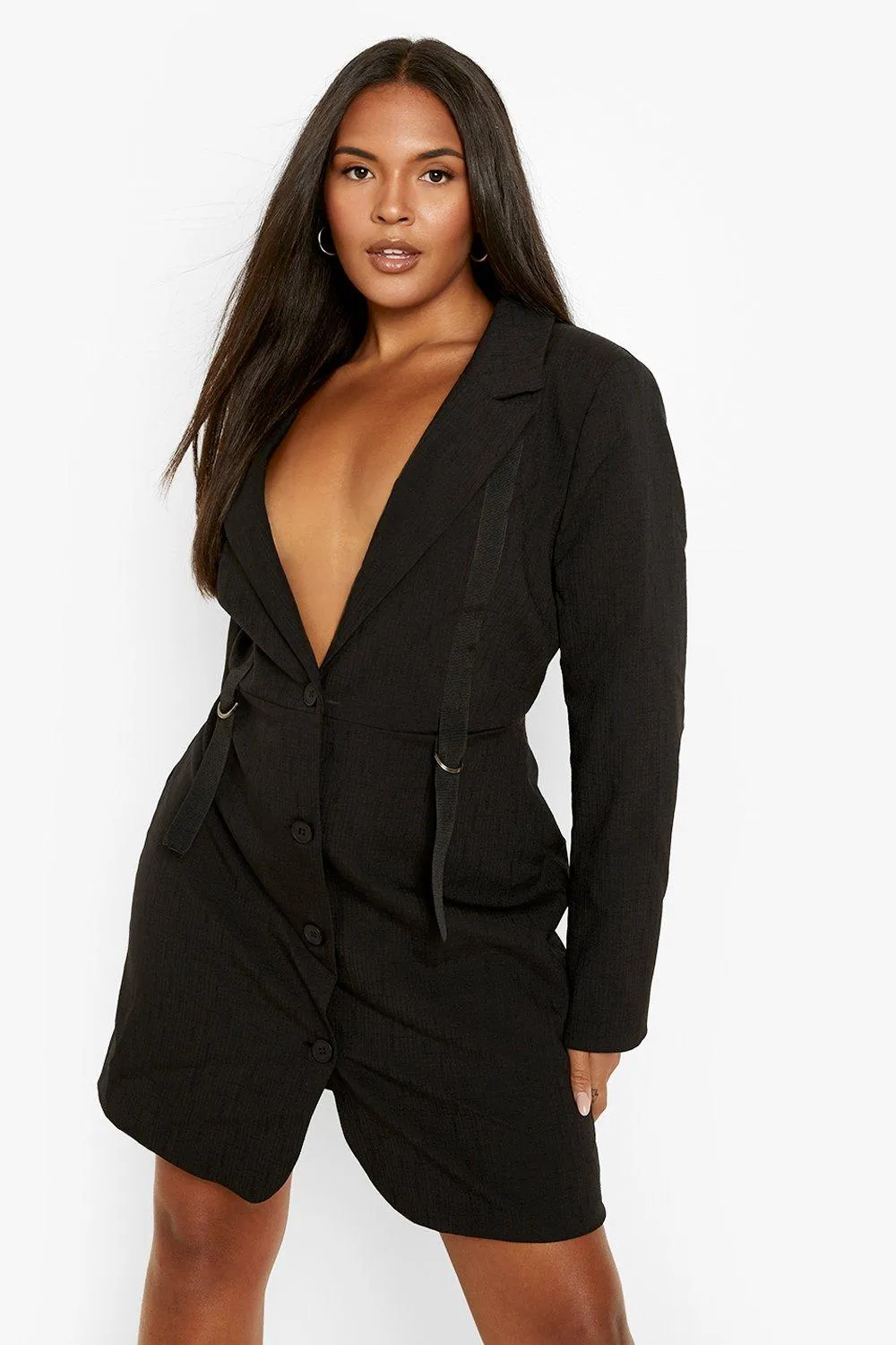 Plus Strap Detail Blazer Dress