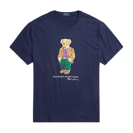 Polo Ralph Lauren Classic Fit Polo Bear Jersey T-Shirt (Navy)