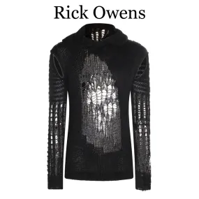 RICK OWENS  |Wool Nylon Long Sleeves Designers Hoodies