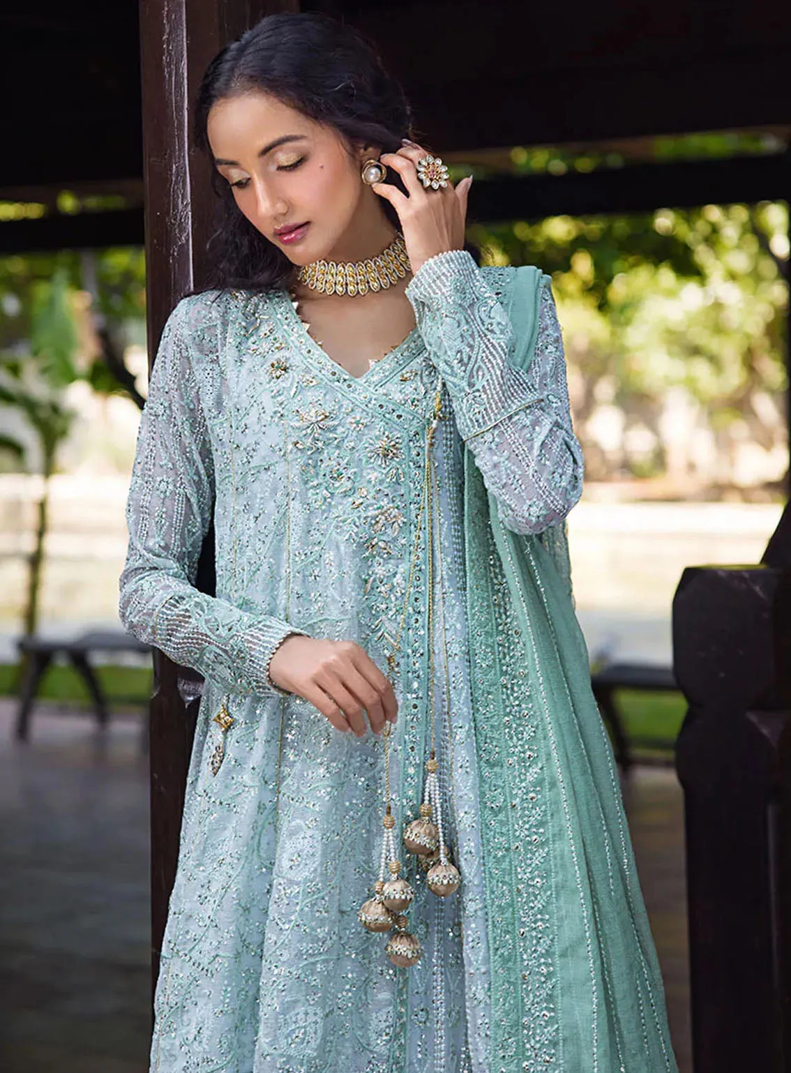 Roohi By Mushq Luxury Embroidered Organze 4 Piece Unstitched Suit MQ24R D-106 DIYA