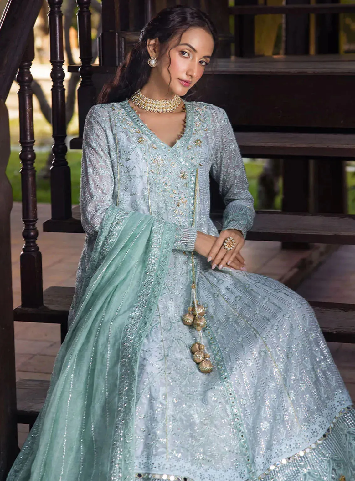 Roohi By Mushq Luxury Embroidered Organze 4 Piece Unstitched Suit MQ24R D-106 DIYA