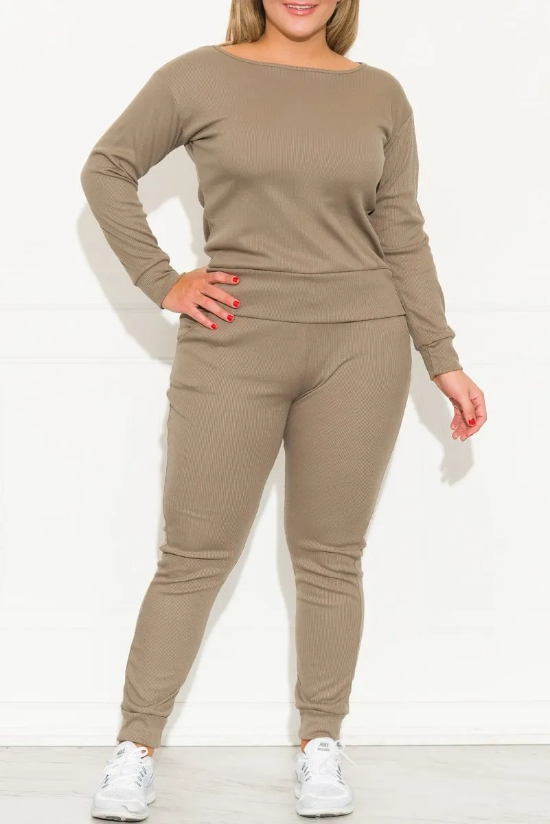 Run Away Two Piece Set Taupe