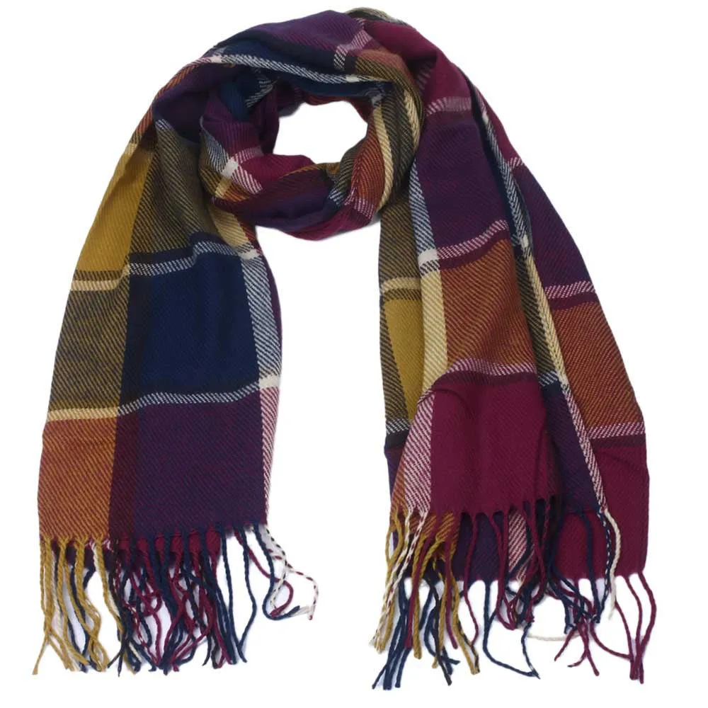 s Women Warm Plaids Pashmina Long Shawl Wrap Soft Scarves echarpe scarf luxury