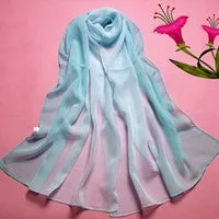 Scarf From India poncho Beach Scarves Sexy Lady Gradient Color Long Wrap Women's Loose Casual Shawl Chiffon Scarfs