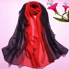 Scarf From India poncho Beach Scarves Sexy Lady Gradient Color Long Wrap Women's Loose Casual Shawl Chiffon Scarfs