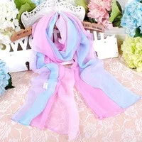 Scarf From India poncho Beach Scarves Sexy Lady Gradient Color Long Wrap Women's Loose Casual Shawl Chiffon Scarfs