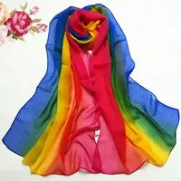 Scarf From India poncho Beach Scarves Sexy Lady Gradient Color Long Wrap Women's Loose Casual Shawl Chiffon Scarfs