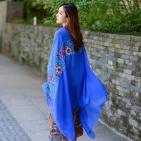 Scarf From India poncho Scarves Shawls Beach Cover Up Women National Embroidery Sarong Wrap Scarfs