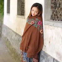 Scarf From India poncho Scarves Shawls Beach Cover Up Women National Embroidery Sarong Wrap Scarfs