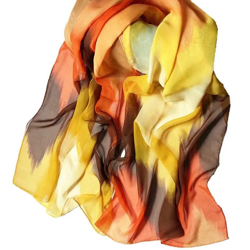 Scarf From India poncho Women Shawls and Scarves Chinese Ink Style Wrap Shawl Chiffon Scarfs for Beach Bikini