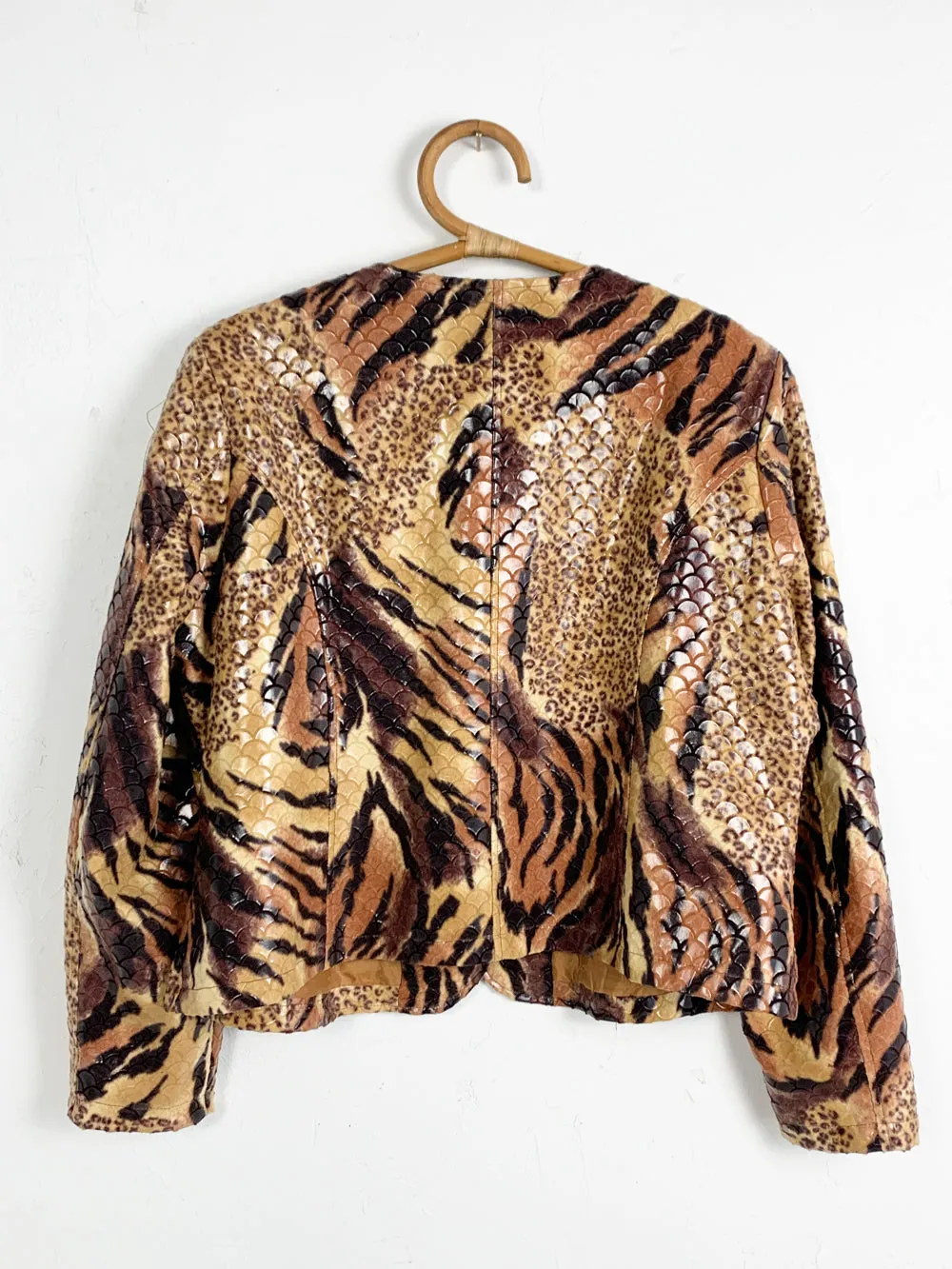 SeleneSport Mixed Animal Print Vegan Leather Jacket