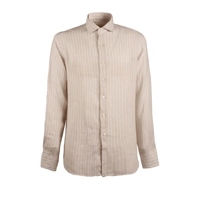 SHIRT STRIPED Man Beige White