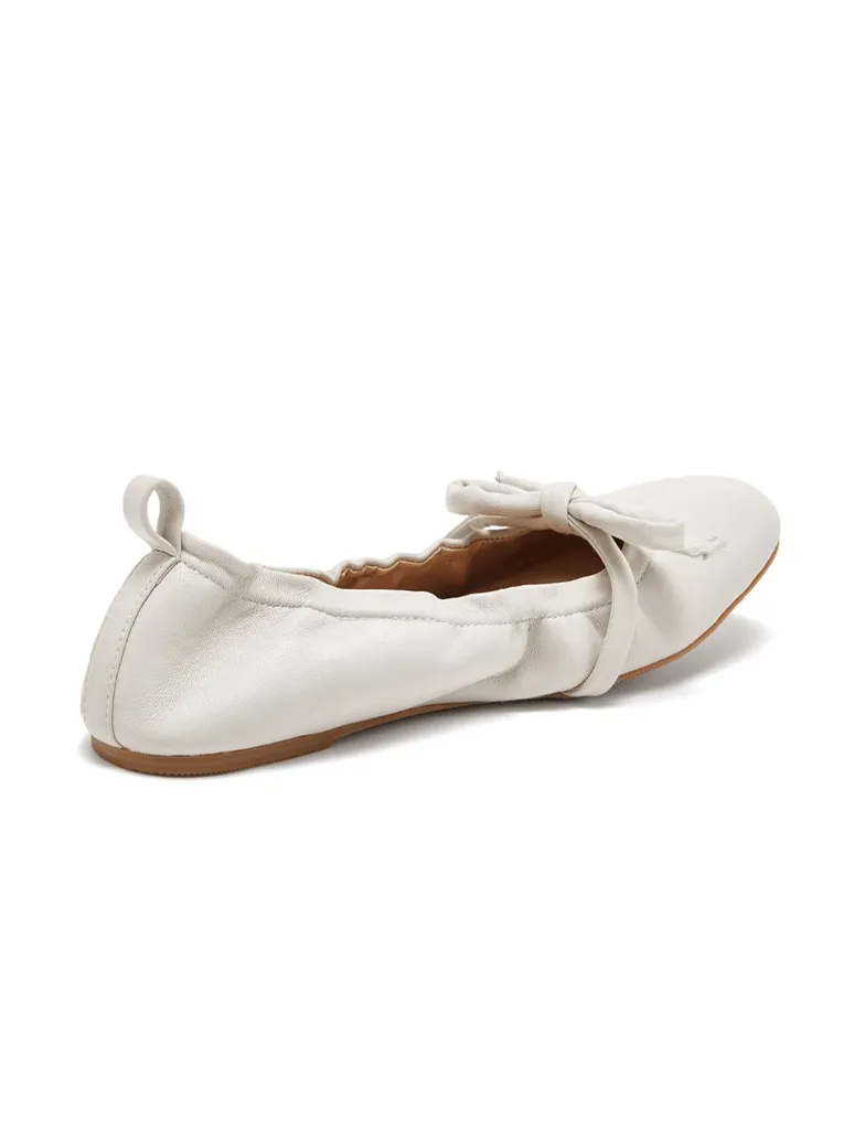 Silent D Bella Ballet Flat in Oatmilk Leather (Final Sale)