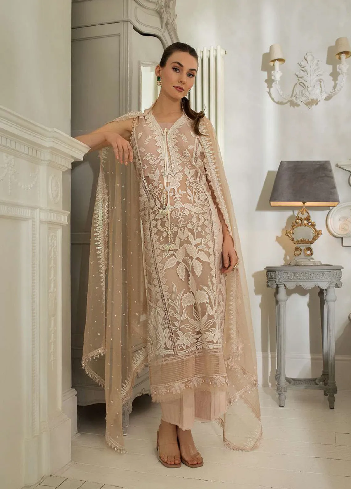 Sobia Nazir Embroidered Luxury Lawn 3 Piece Unstitched Suit SN24LL 12B