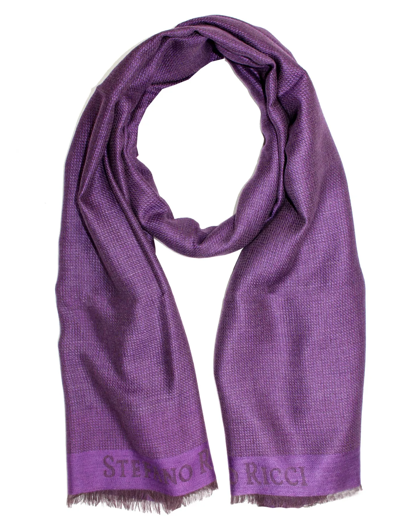 Stefano Ricci Scarf Purple Design - Luxury Cashmere Silk Shawl