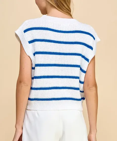 Striped Knit Top - Blue