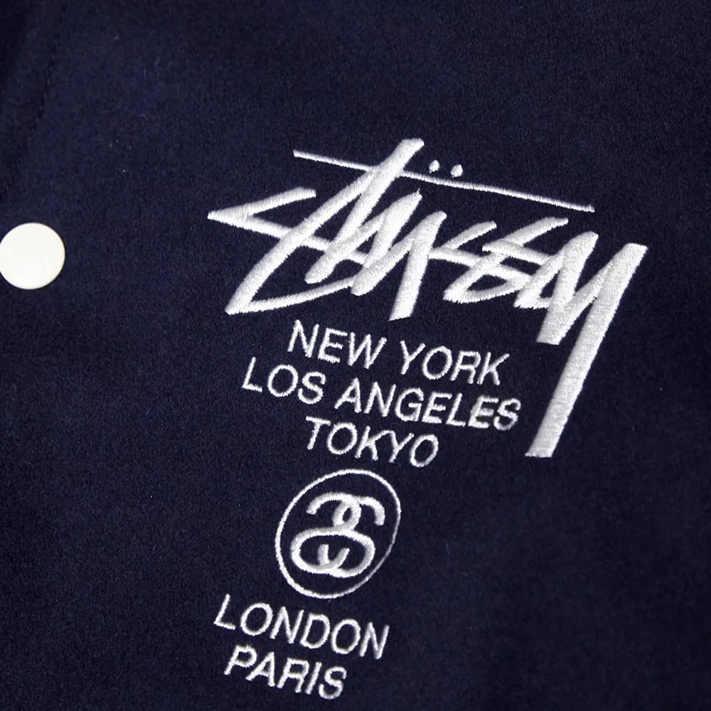 Stussy World Tour Wool JacketDark Navy