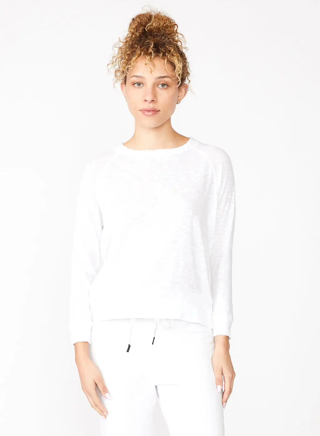 Supima Slub Jersey Sweatshirt Tee in White