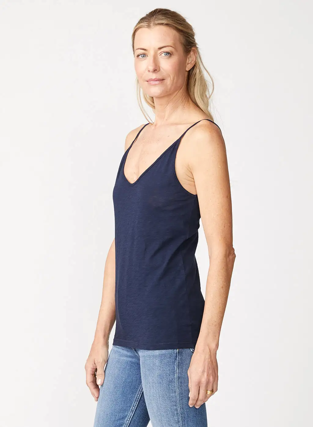 Supima Slub Jersey V-Neck Cami in New Navy